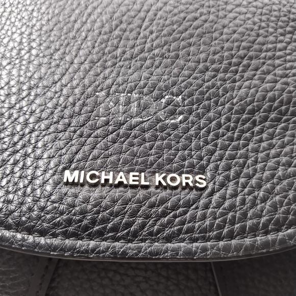 Michael Kors Viv Black Pebbled Leather Top Handle Drawstring Zipper Backpack - Picture 7 of 16